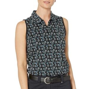 Adidas Ultimate365 Print Sleeveless Golf Polo